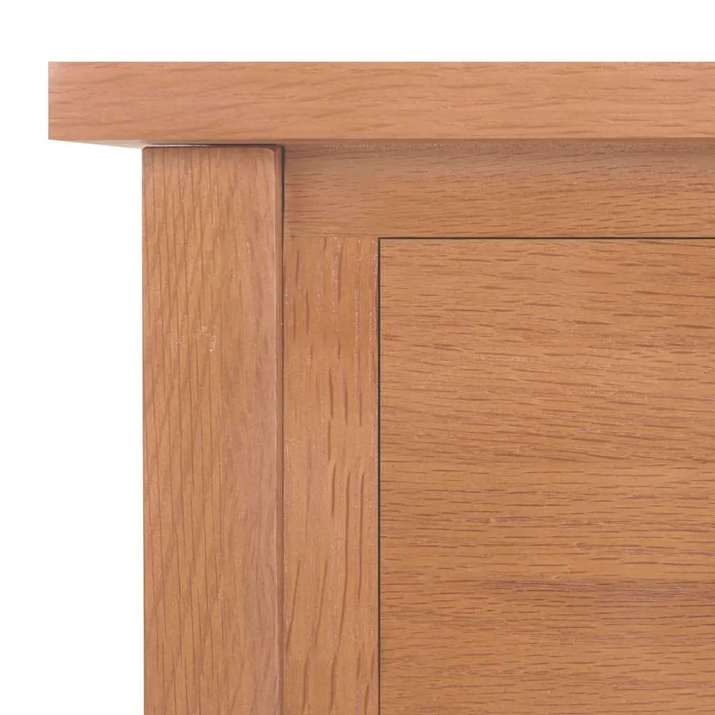 End Table with Drawer and Shelf Oak Wood Compact Magazine Rack Side Table