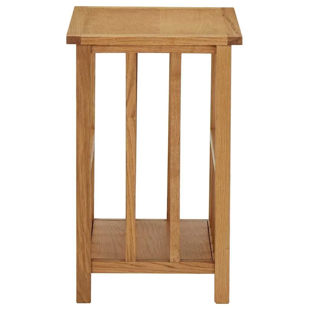 End Table Oak Wood Magazine Rack Shelf Compact Accent Furniture Brown 45x35x55cm