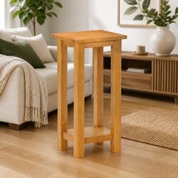 Compact Accent Side Table with Shelf for Living Areas