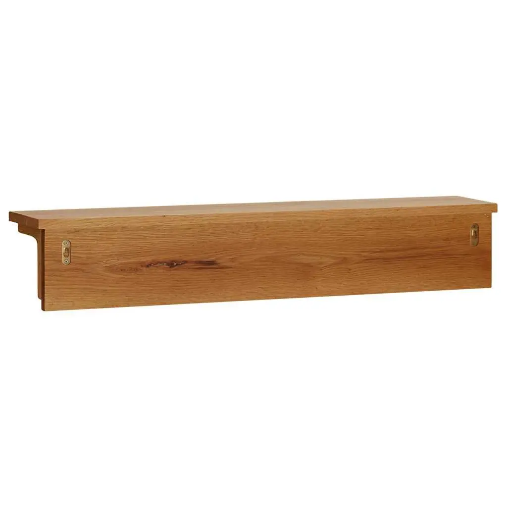 Solid Oak Wood Wall-Mounted Coat Rack with 9 Hooks