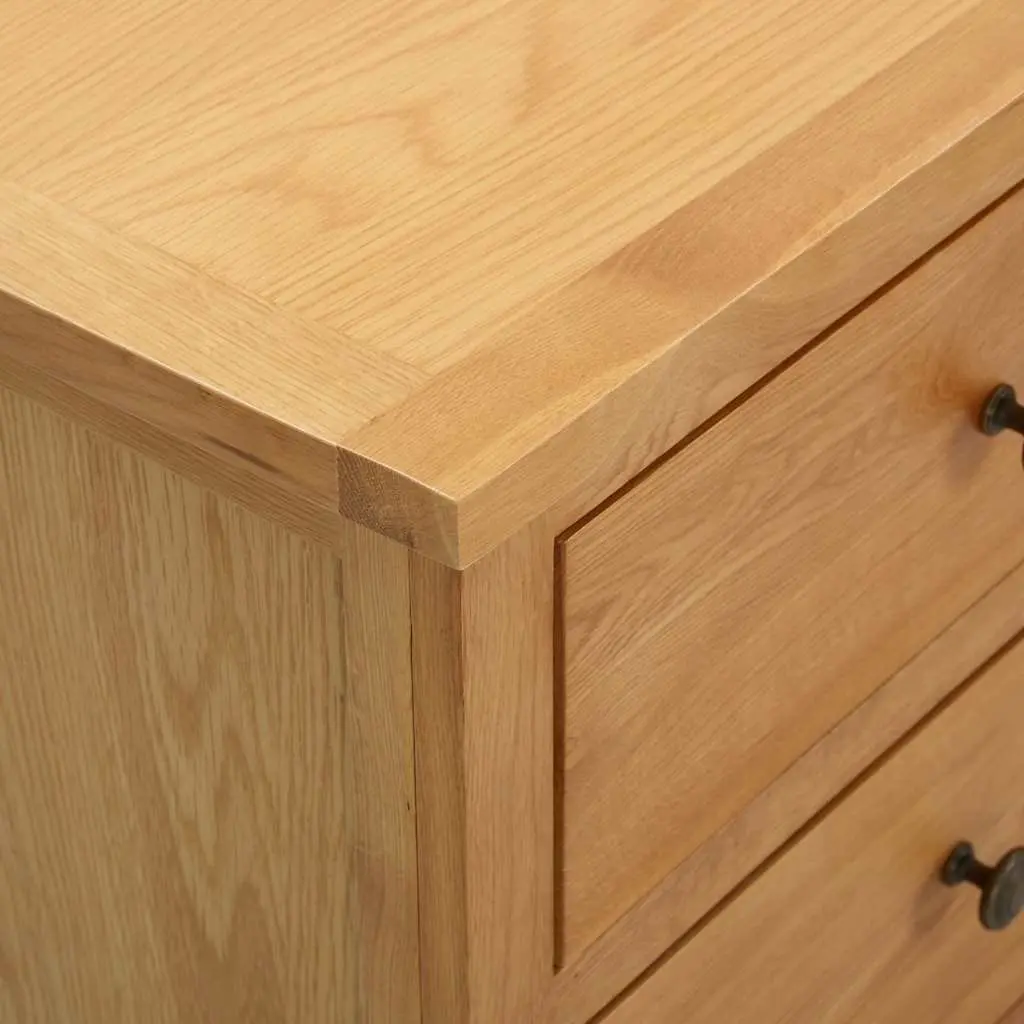 Chest of Drawers Rustic Brown 105x33.5x73 cm Solid Oak Wood 6 Drawer Storage Cabinet