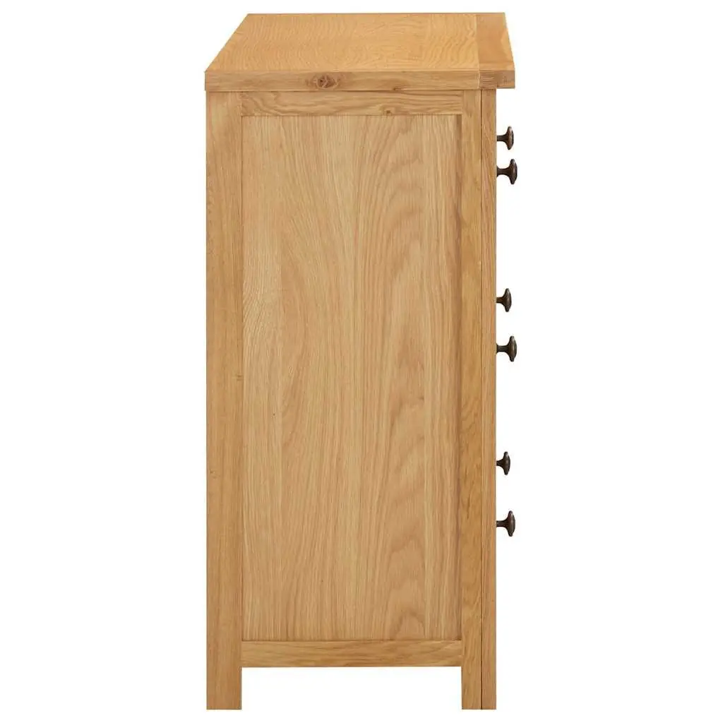 Chest of Drawers Rustic Style 80x35x75cm Solid Oak Wood Bedroom Storage Cabinet 4 Drawers