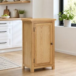 Charming Solid Oak Wood Storage Cabinet in Brown