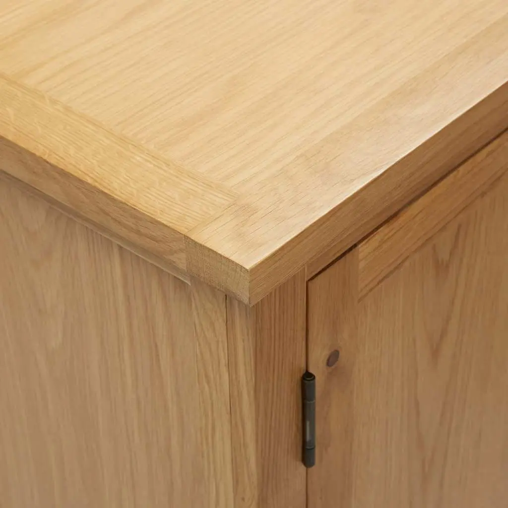 Solid Oak Wood Cupboard Storage Cabinet Sideboard Brown 45x32x85cm