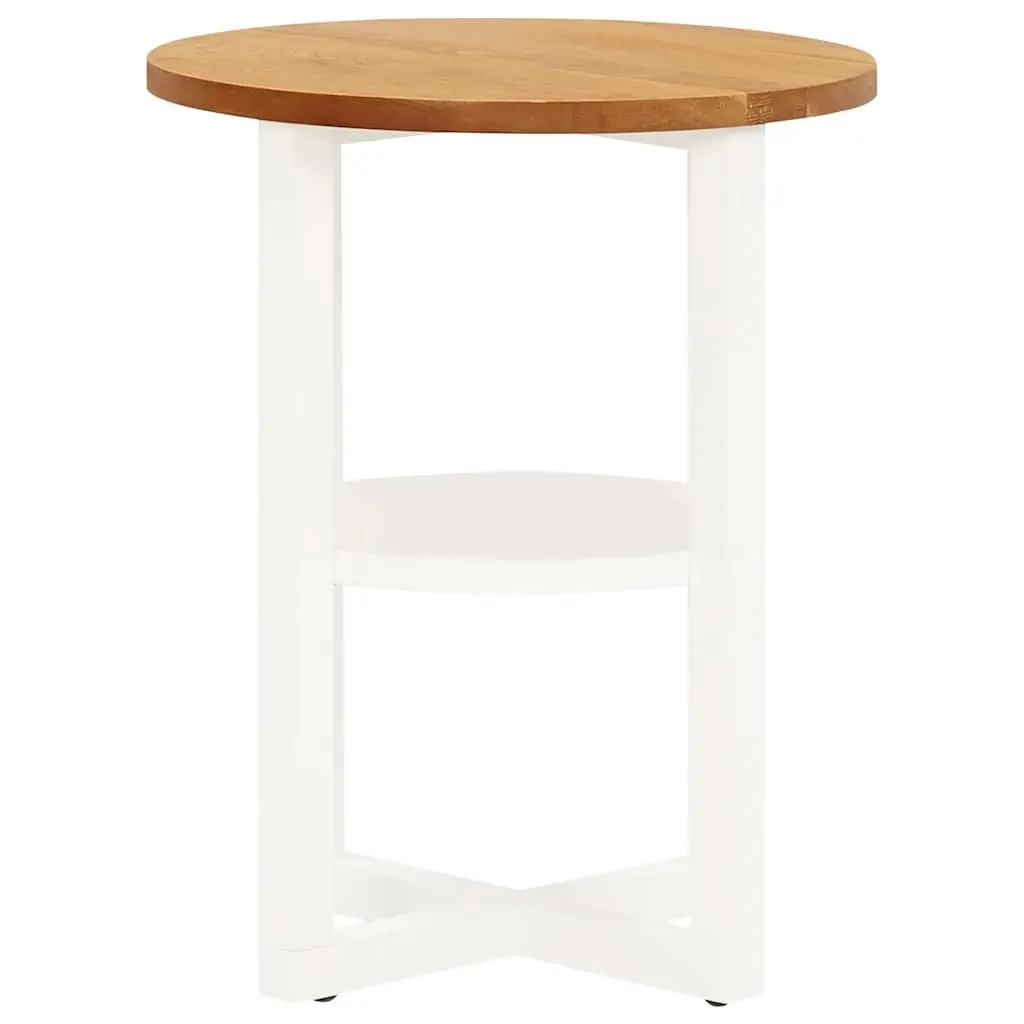 Wooden Side Table Oak Wood Frame 40x50 cm Accent End Table with Storage Shelf