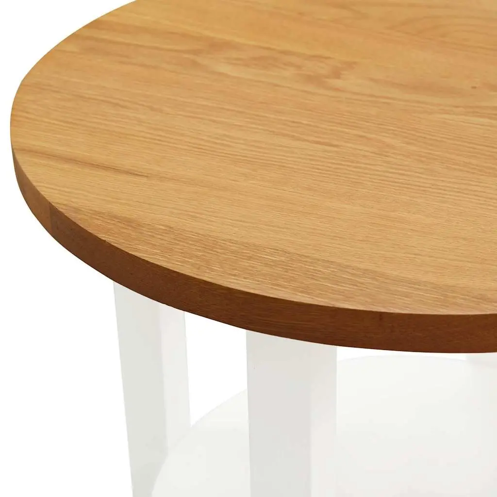 Wooden Side Table Oak Wood Frame 40x50 cm Accent End Table with Storage Shelf