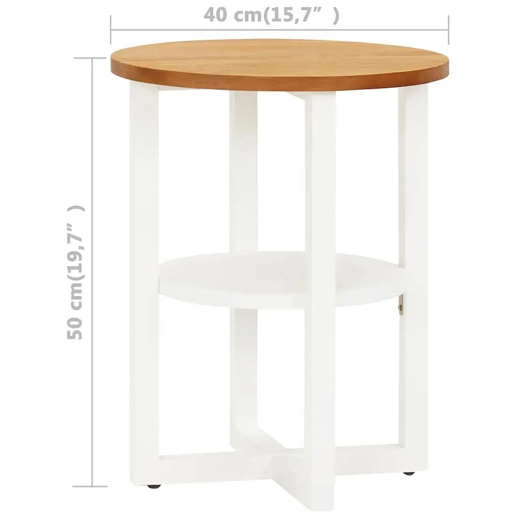 Wooden Side Table Oak Wood Frame 40x50 cm Accent End Table with Storage Shelf