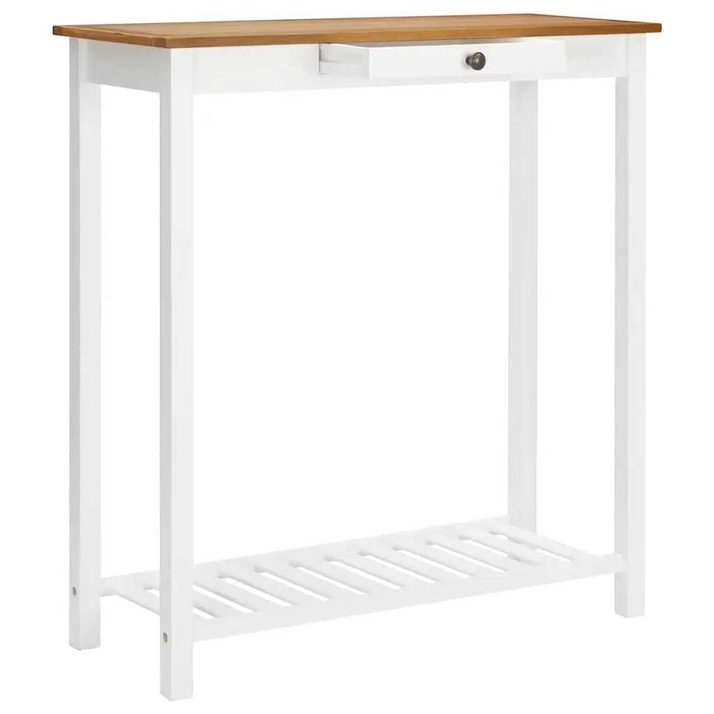 Solid Oak Wood Bar Table with Storage Shelf