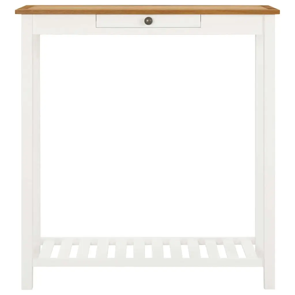 Solid Oak Wood Bar Table with Storage Shelf