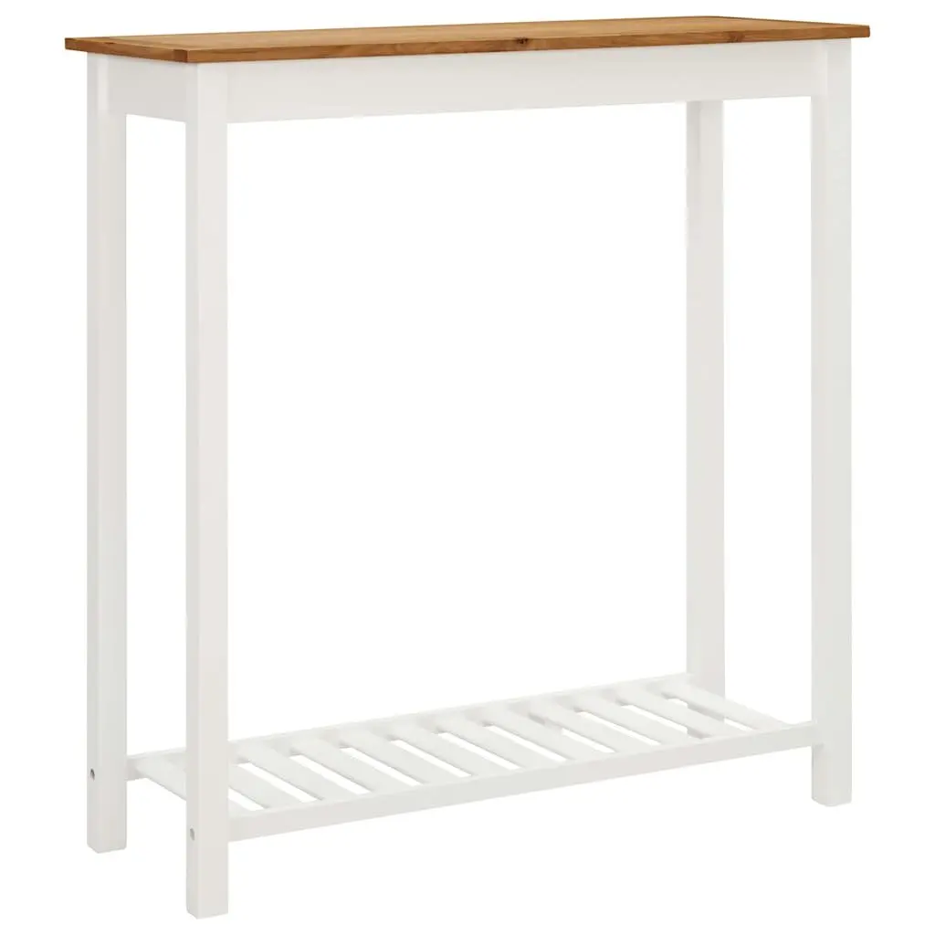 Solid Oak Wood Bar Table with Storage Shelf