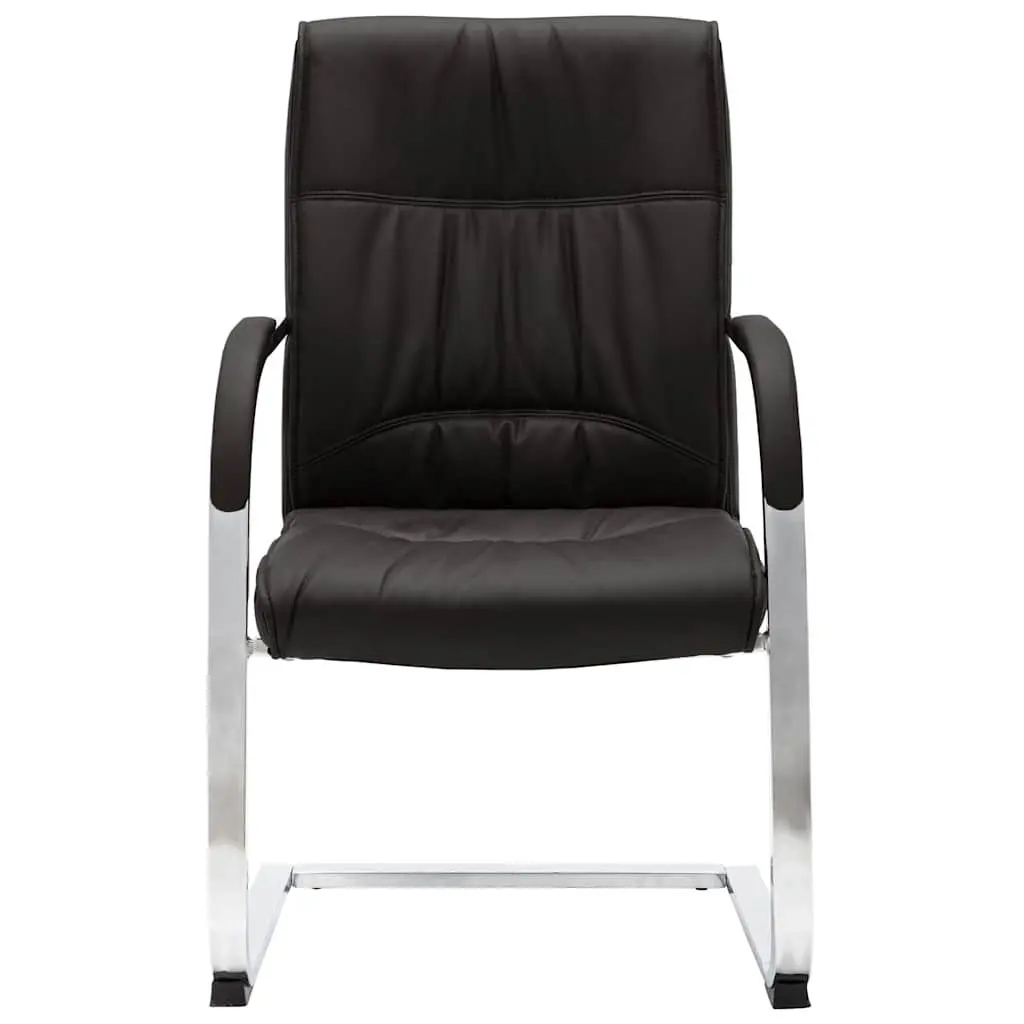 Cantilever Office Chair Black Faux Leather Ergonomic Armrest