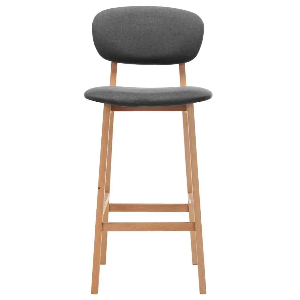 Set of 2 Modern Grey Fabric Bar Stools