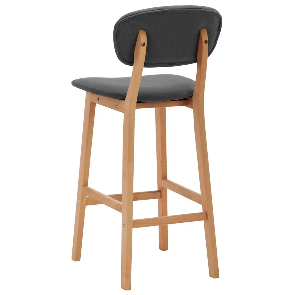 Set of 2 Modern Grey Fabric Bar Stools