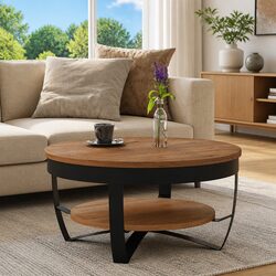 Vintage Acacia Wood Coffee Table 65x65x32 cm
