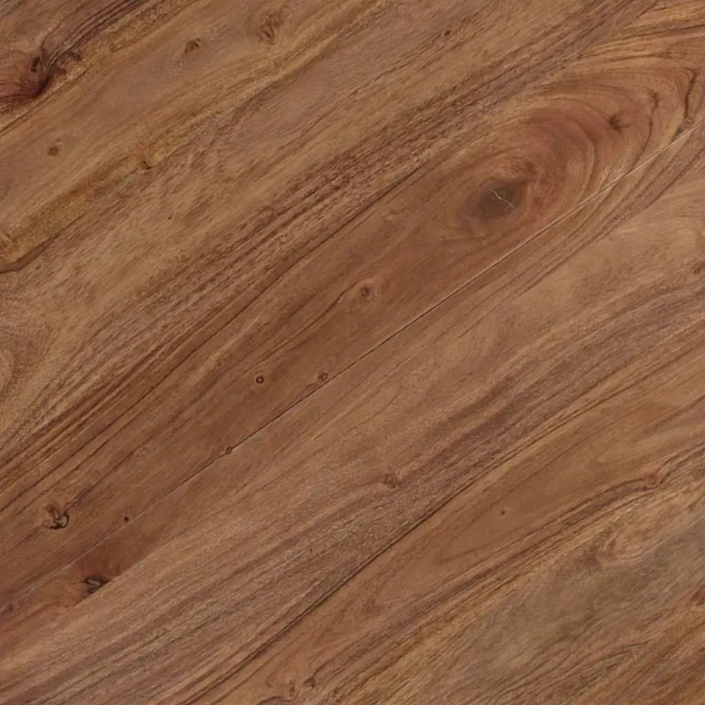 Acacia Wood Coffee Table with Steel Base
