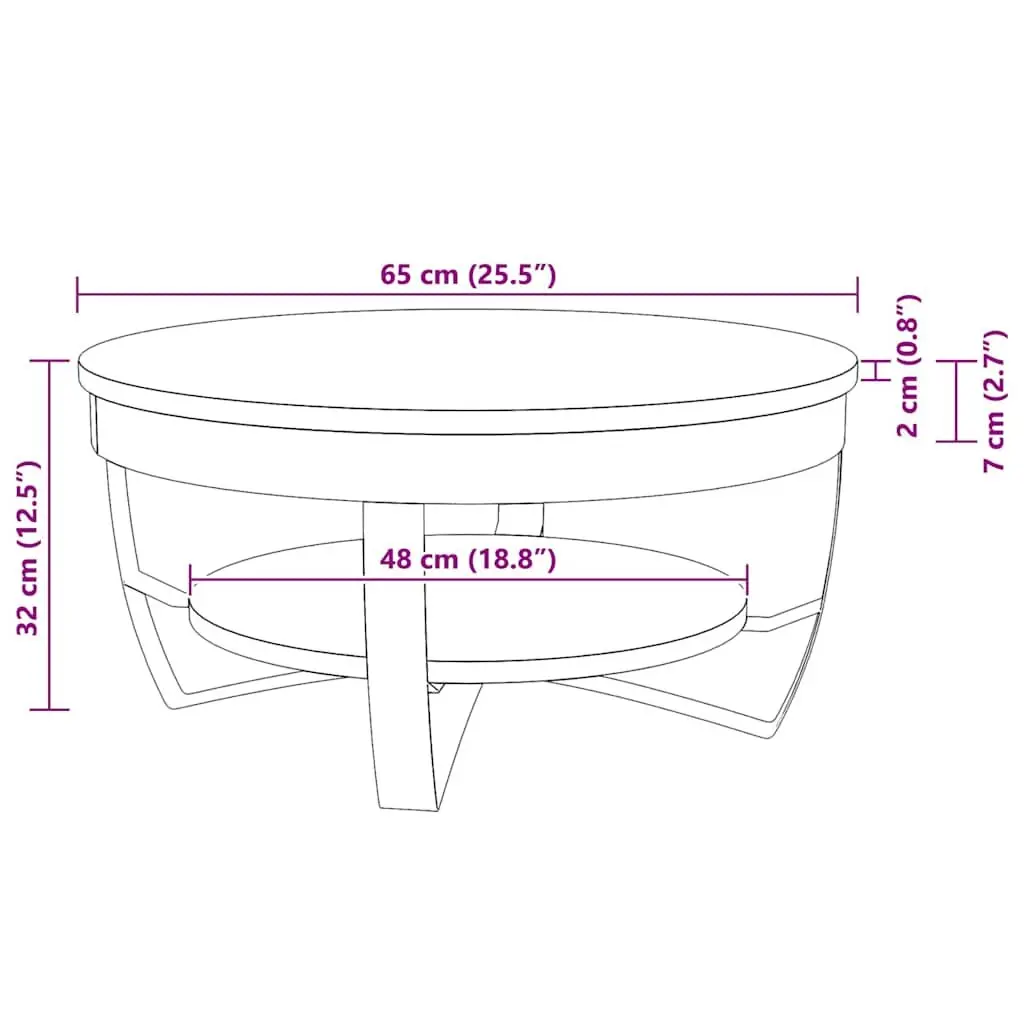 Acacia Wood Coffee Table with Steel Base