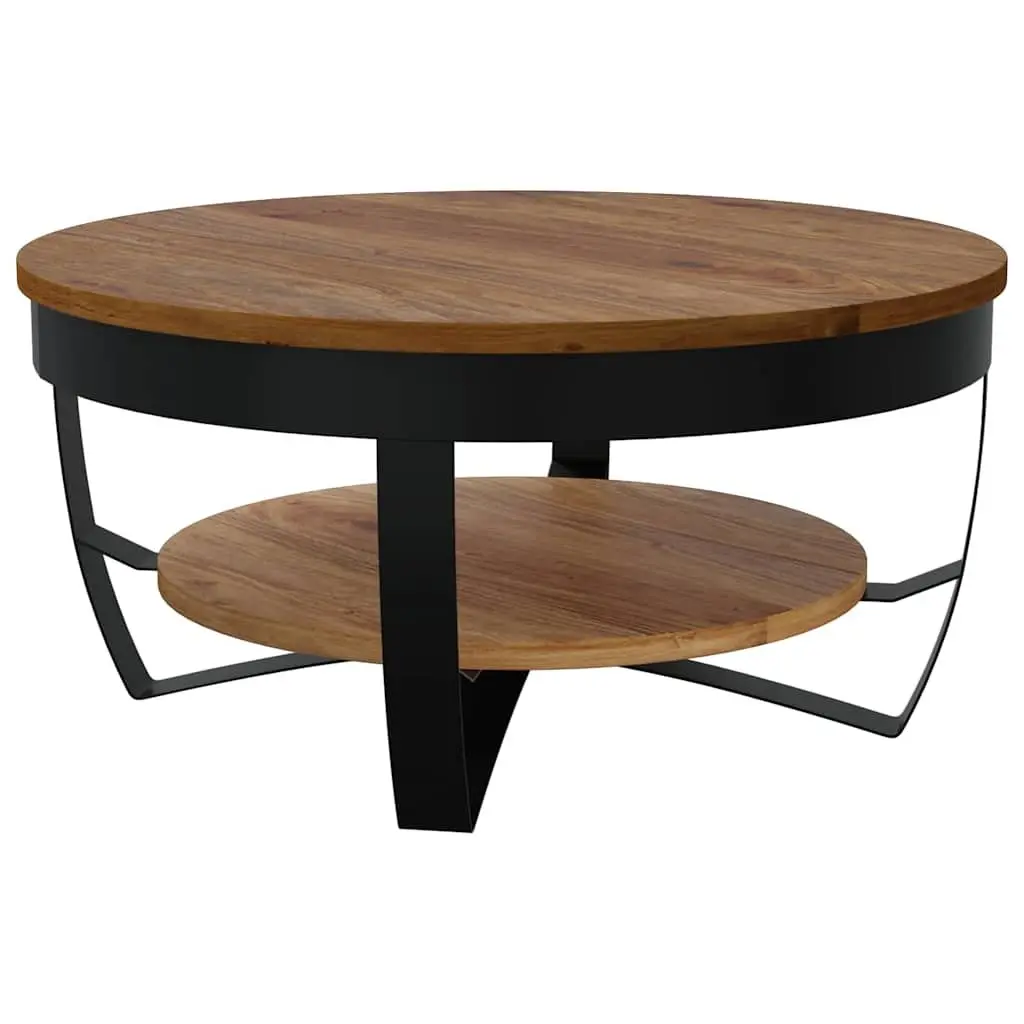 Acacia Wood Coffee Table with Steel Base