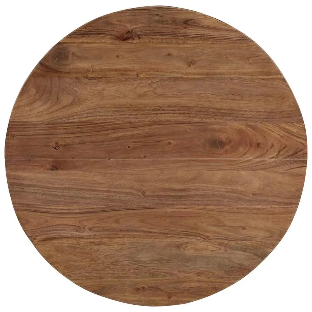 Acacia Wood Coffee Table with Steel Base