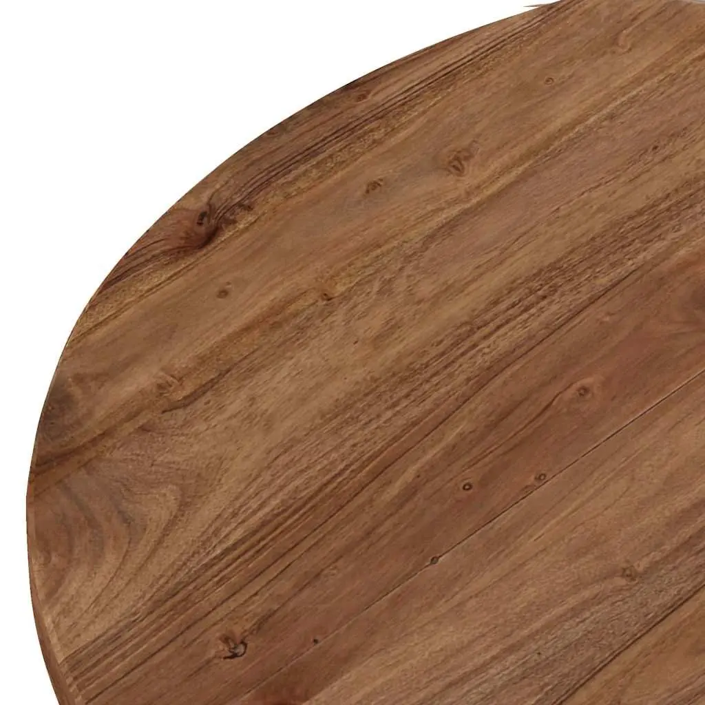 Acacia Wood Coffee Table with Steel Base