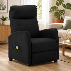 Black Reclining Massage Chair with Vibration