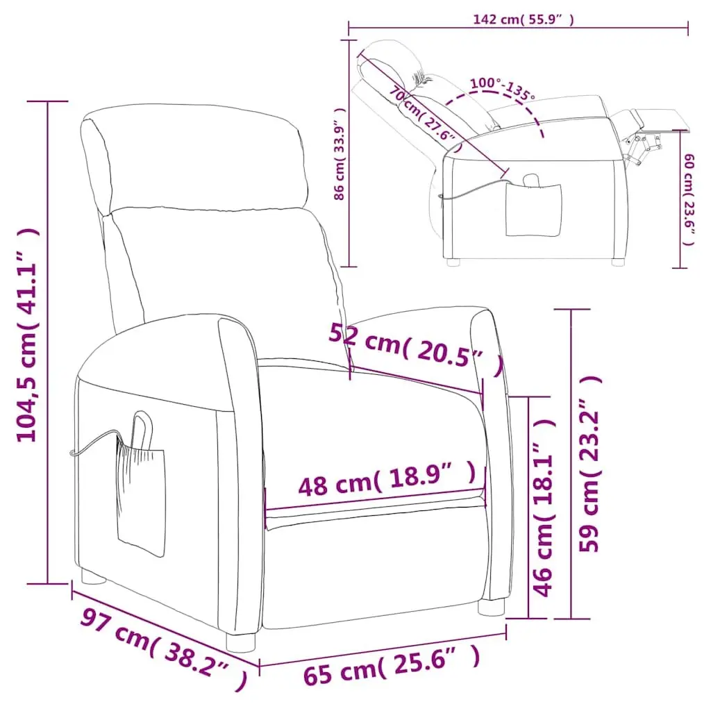 Black Reclining Massage Chair with Vibration