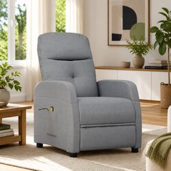 Grey Fabric Reclining Electric Massage Chair