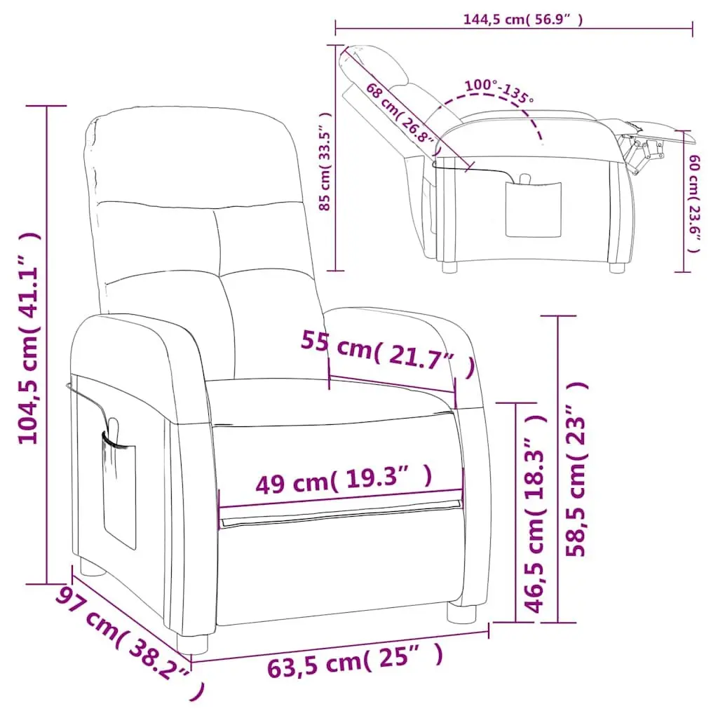 Grey Fabric Reclining Electric Massage Chair