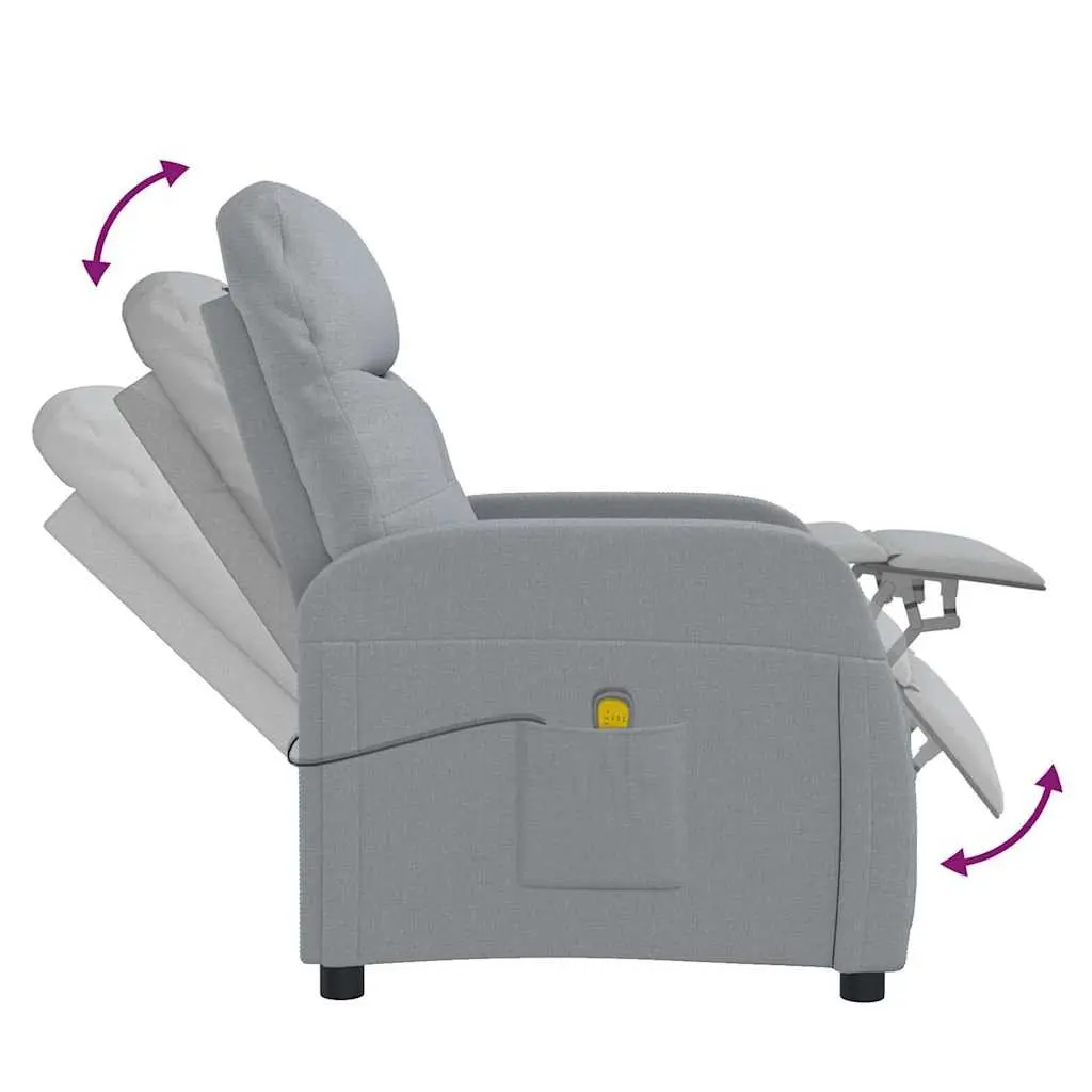 Grey Fabric Reclining Electric Massage Chair
