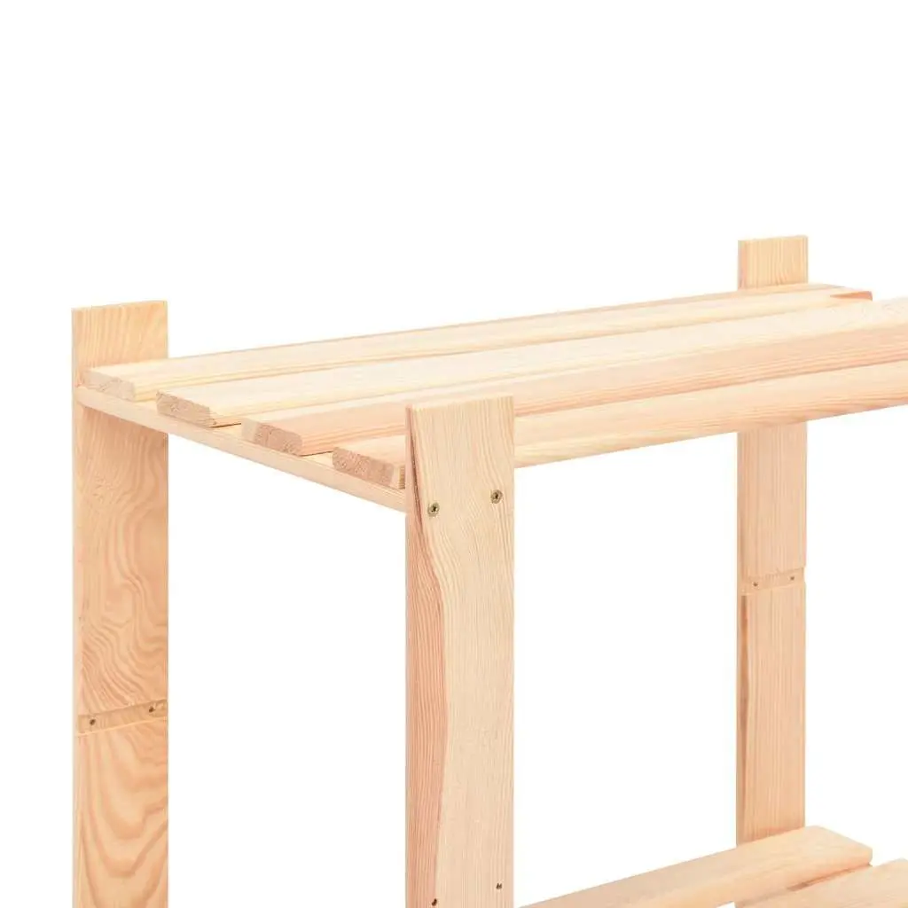 3-Tier Solid Pine Storage Rack 60x38x90cm in Brown