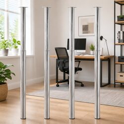 Adjustable Chrome Table Legs Set of 4 for Versatile Use
