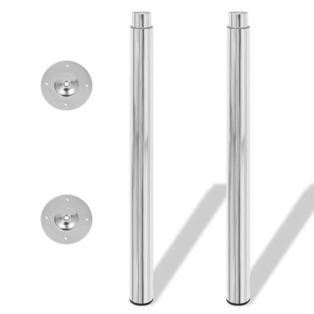 Telescopic Table Legs 4 Pieces Adjustable 710 mm-1100 mm Chrome Replacement