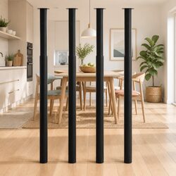 Adjustable Black Telescopic Table Legs Set of 4