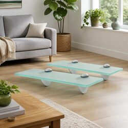 Tempered Glass Floating Wall Shelves 2 pcs 30x10 cm