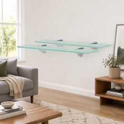 Tempered Glass Floating Wall Shelf 40x10 cm