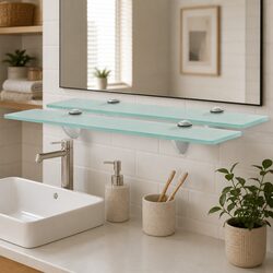 Stylish Floating Glass Wall Shelf 50x10 cm