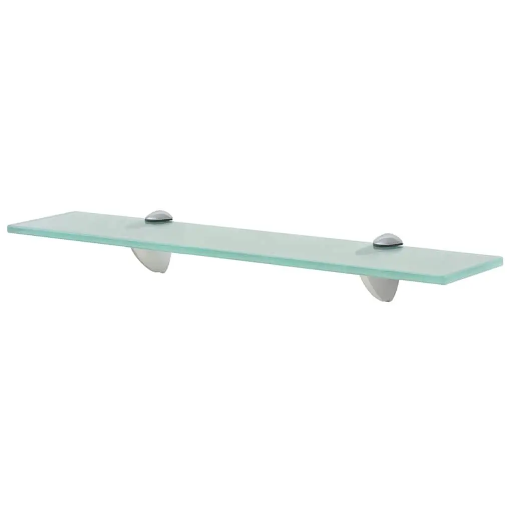 Glass Floating Shelves Transparent 50 x 10 cm Tempered Safety Glass 2 Piece Wall Mounted Display Shelf