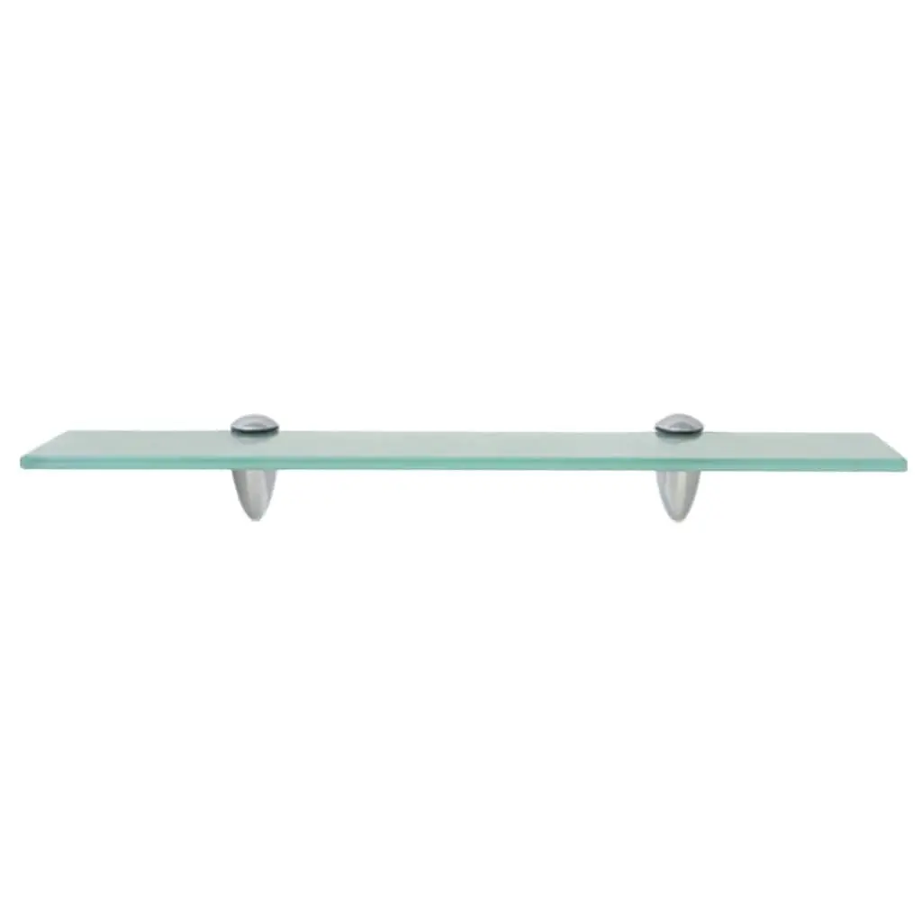 Glass Floating Shelves Transparent 50 x 10 cm Tempered Safety Glass 2 Piece Wall Mounted Display Shelf