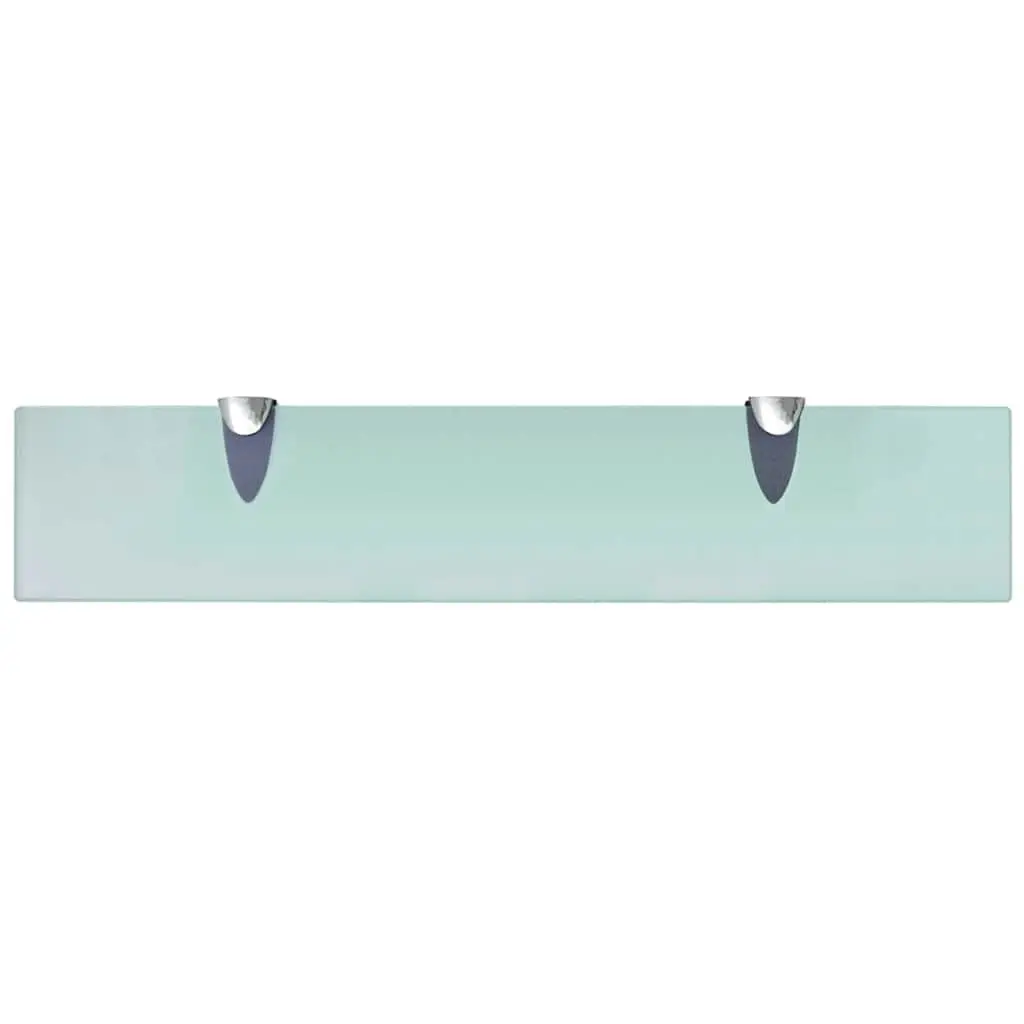 Glass Floating Shelves Transparent 50 x 10 cm Tempered Safety Glass 2 Piece Wall Mounted Display Shelf