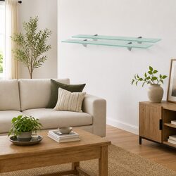 Transparent Floating Glass Wall Shelf 70x10 cm