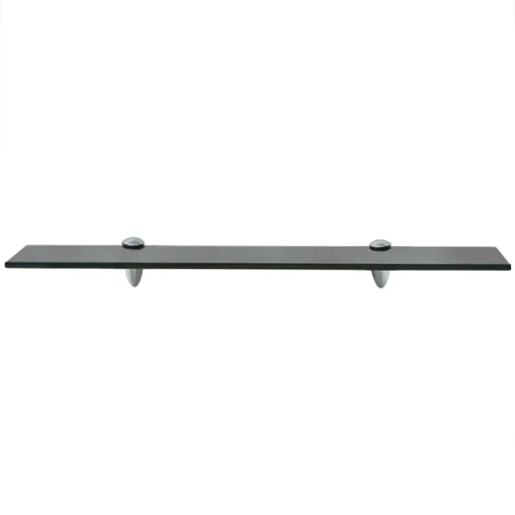Floating Wall Shelves Black Glass 60x20 cm Tempered Glass 2 Piece