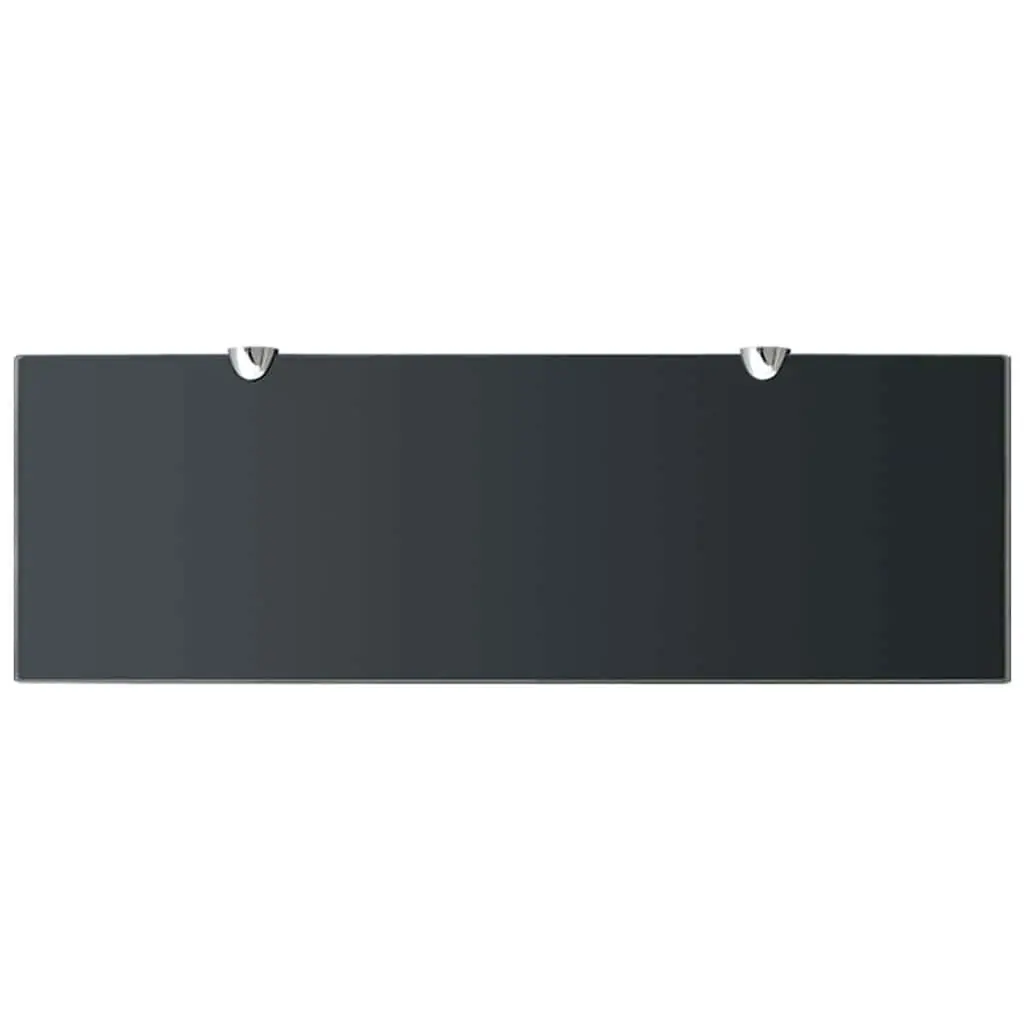 Floating Wall Shelves Black Glass 60x20 cm Tempered Glass 2 Piece