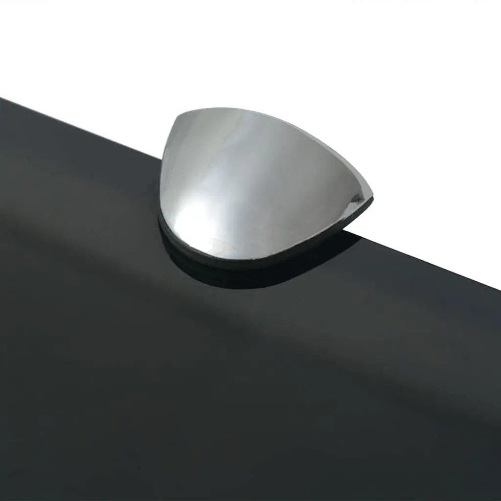 Floating Wall Shelves Black Glass 60x20 cm Tempered Glass 2 Piece