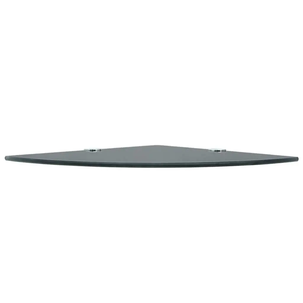 Corner Shelves Black Floating 25x25 cm Glass with Chrome Supports 2 pcs