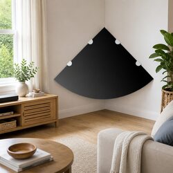 Black Glass Corner Wall Shelves 2 Pack for Storage