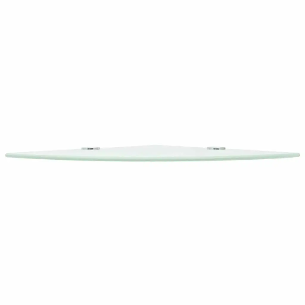 Glass Corner Shelves Wall Mounted Floating Shelf Chrome Supports 25 cm Set of 2