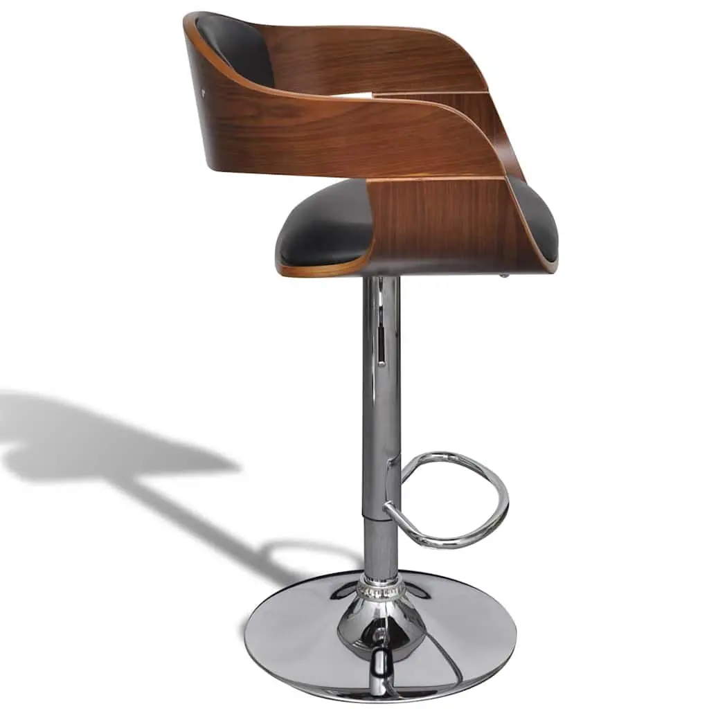 Set of 2 Height Adjustable Black Bar Stools