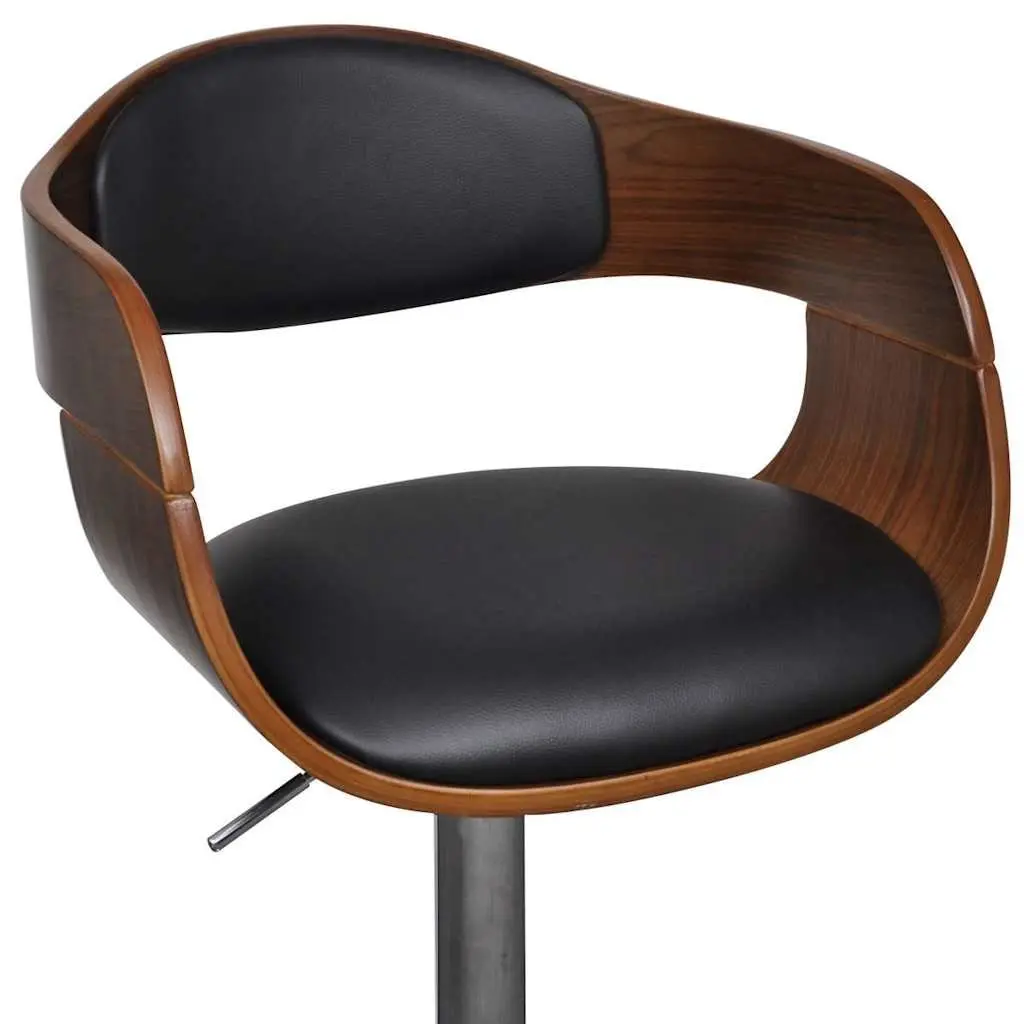 Set of 2 Height Adjustable Black Bar Stools