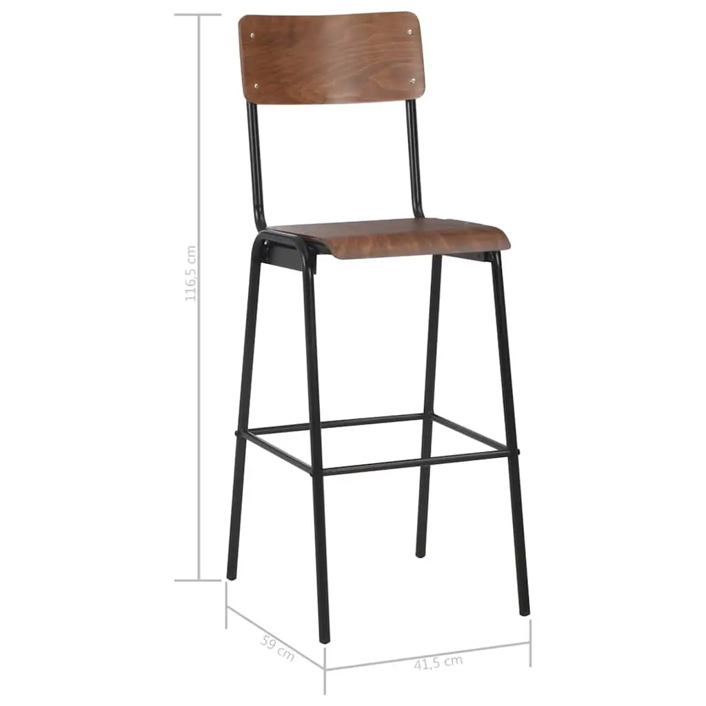 Bar Stools Black Stackable 4 Piece Plywood Seat Powder Coated Steel Legs