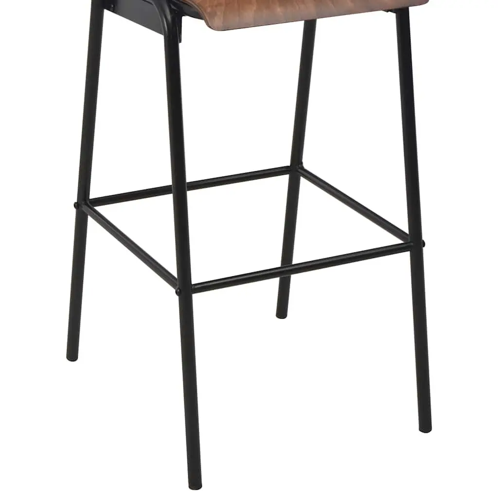 Bar Stools Stackable Dining Chair Set 6 Pieces Black Plywood Seat Powder-Coated Steel Legs