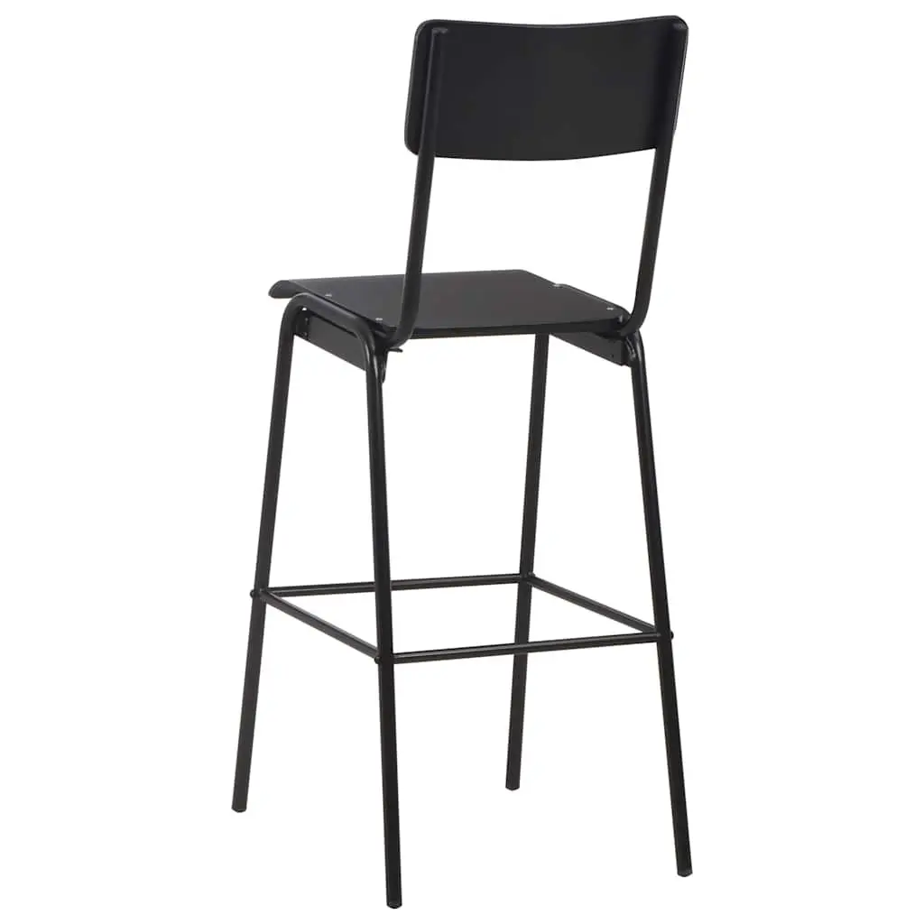 Bar Stools Black Stackable 4 Piece Dining Kitchen Chairs Steel Legs